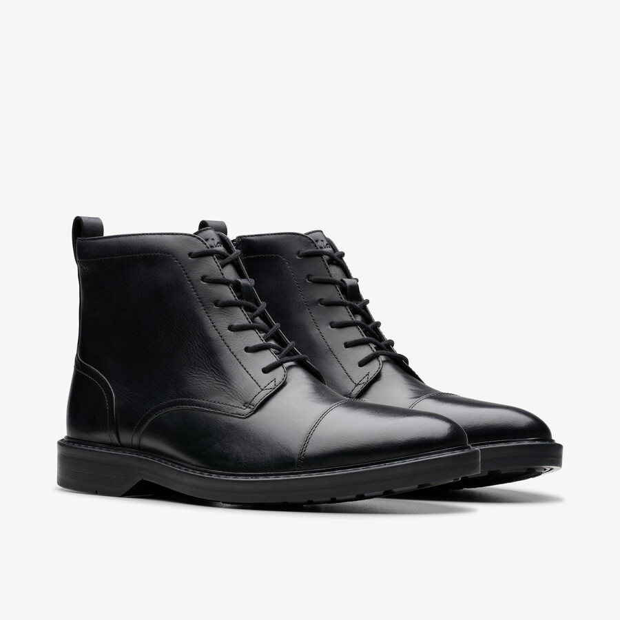 aldwin cap - zwart leer