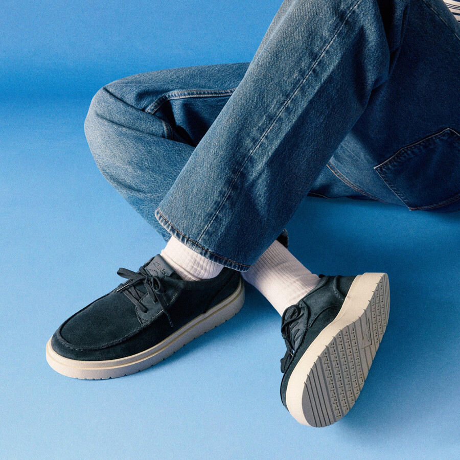 polden moc - marineblauw suède