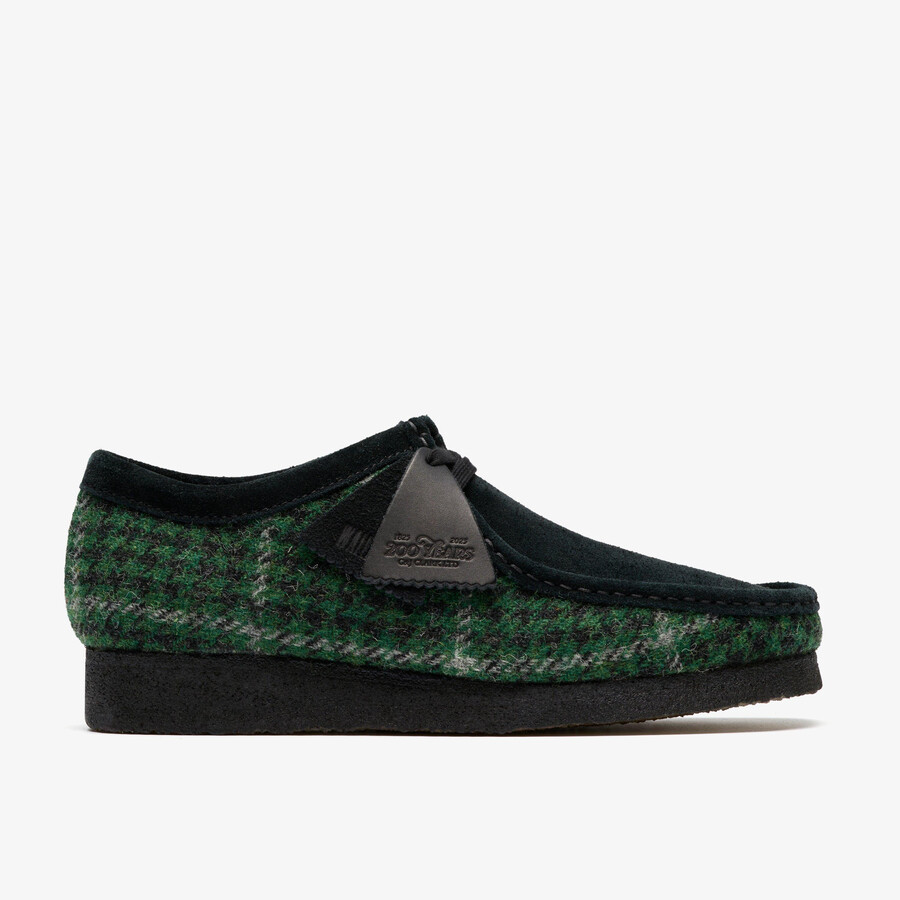 wallabee - groene tweed combinatie