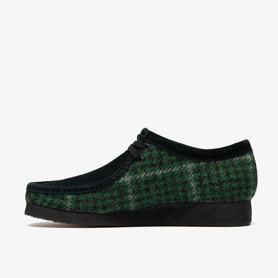 wallabee - groene tweed combinatie