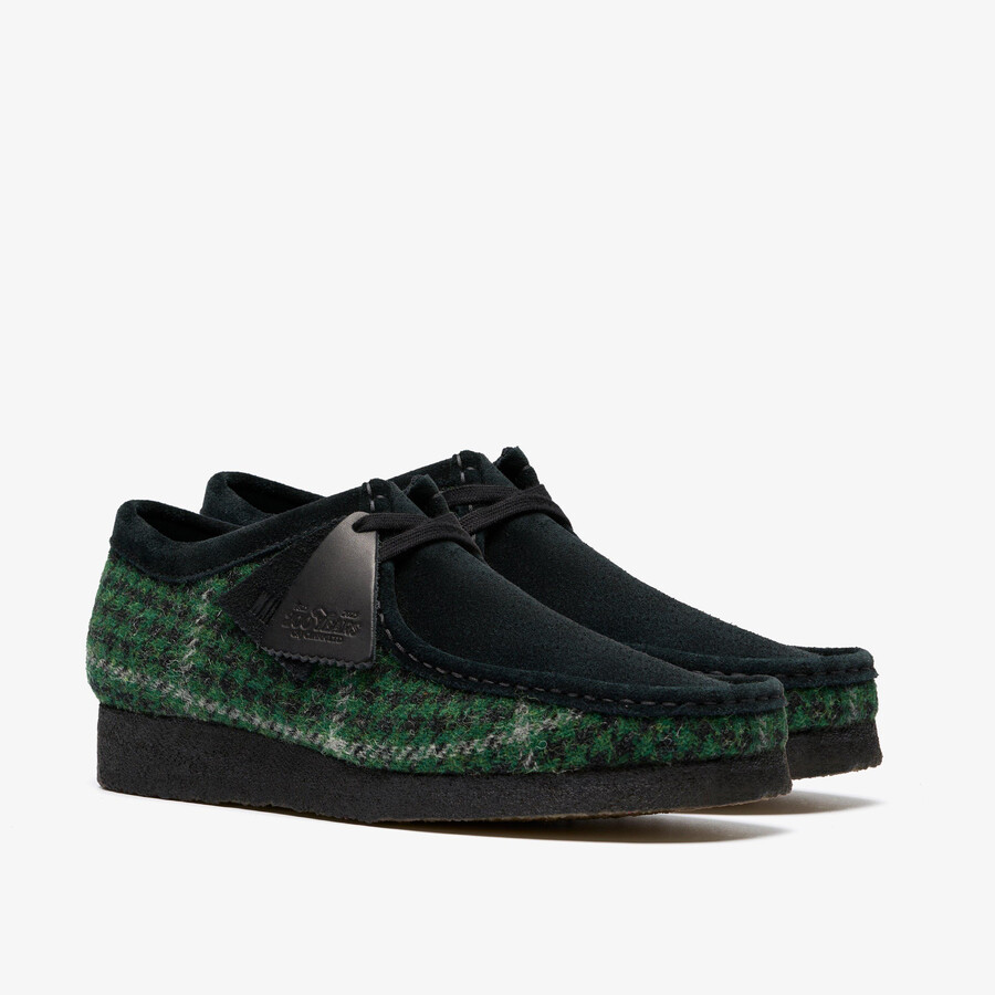 wallabee - groene tweed combinatie