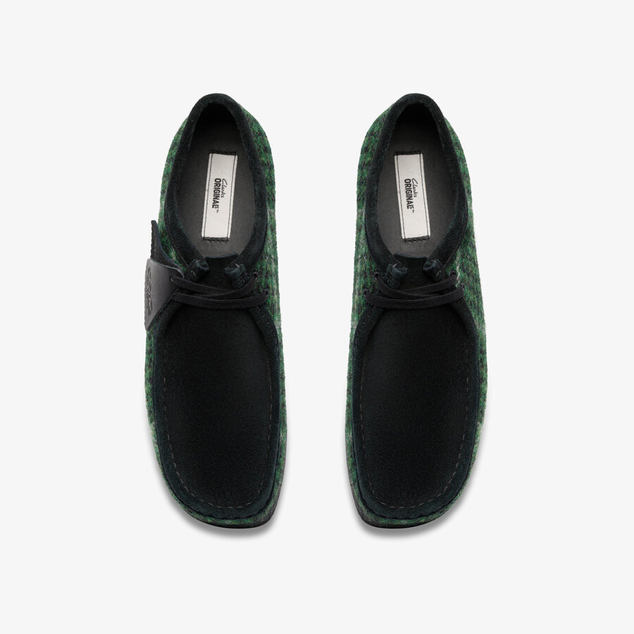 wallabee - groene tweed combinatie