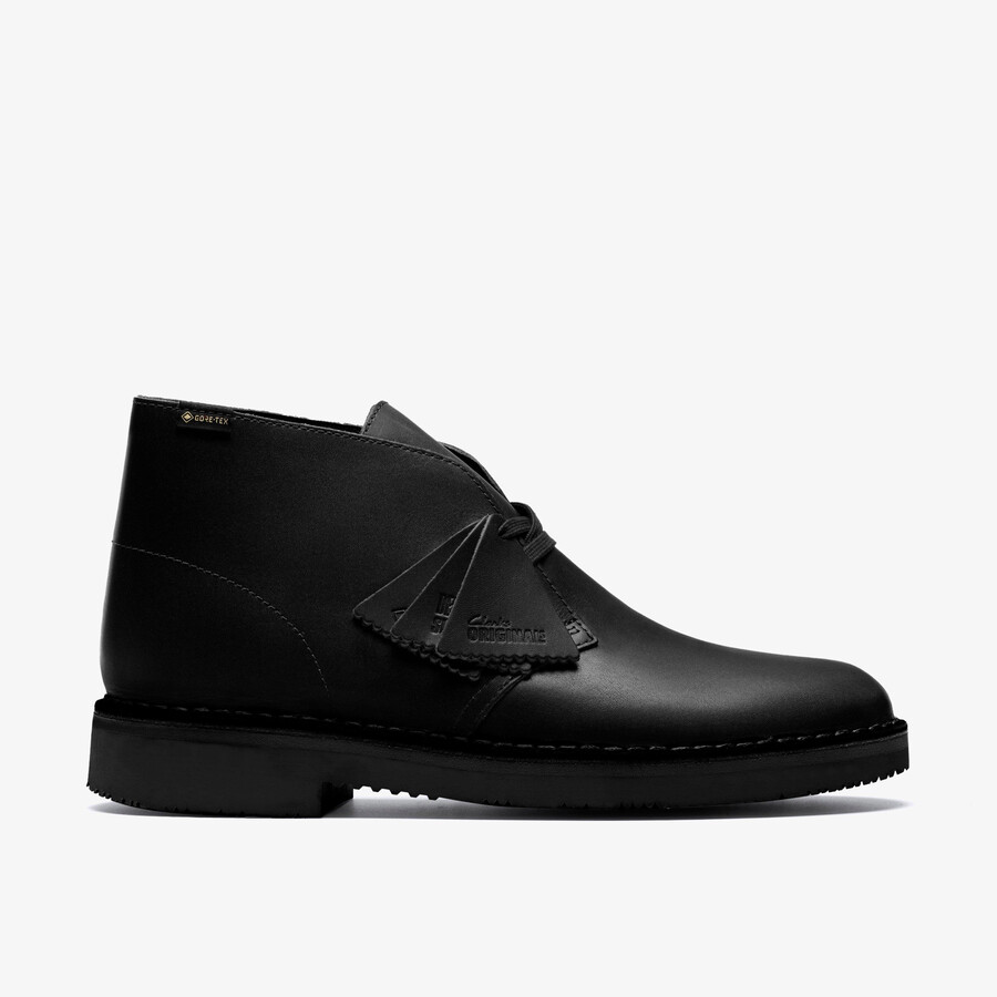 desert boot gore-tex - zwart leer