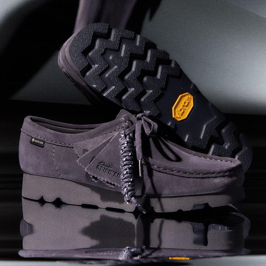wallabee gore-tex - paarsgrijs suède
