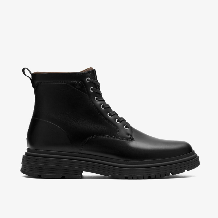 badbury hi waterproof - zwart warmgevoerd leer