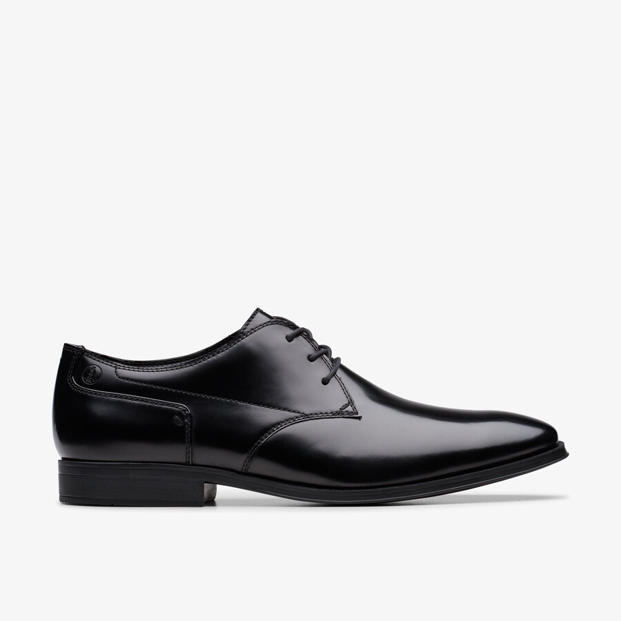 paulton lace - zwart hoogglanzend leer