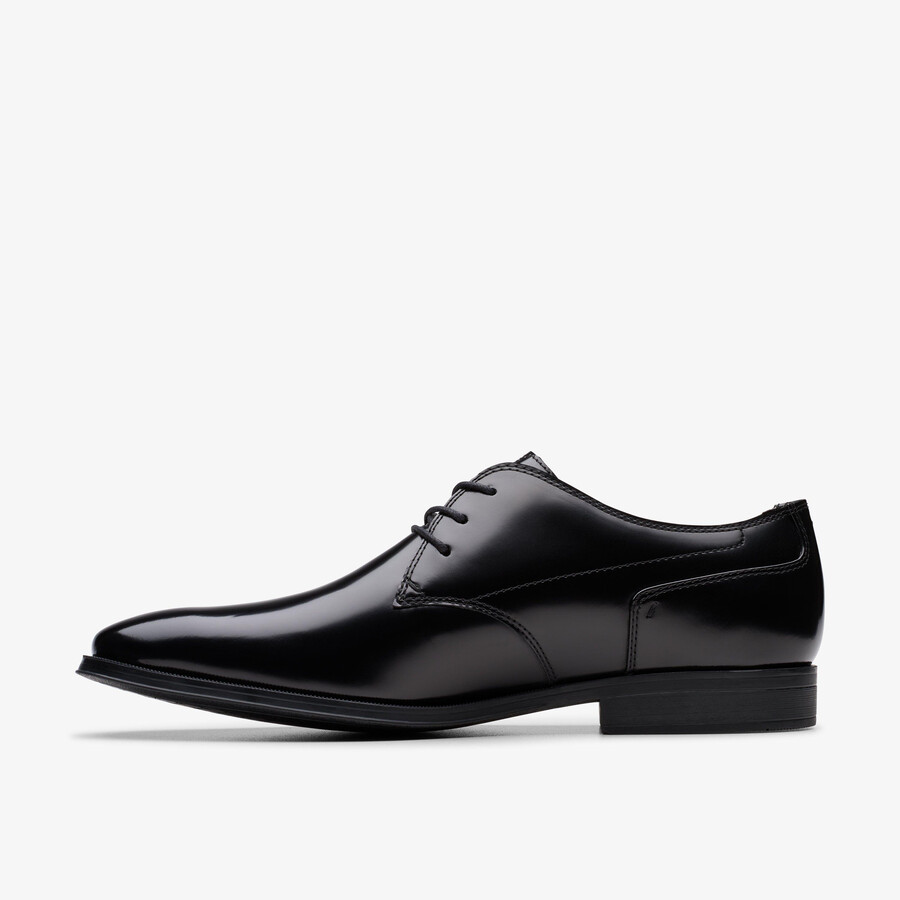 paulton lace - zwart hoogglanzend leer