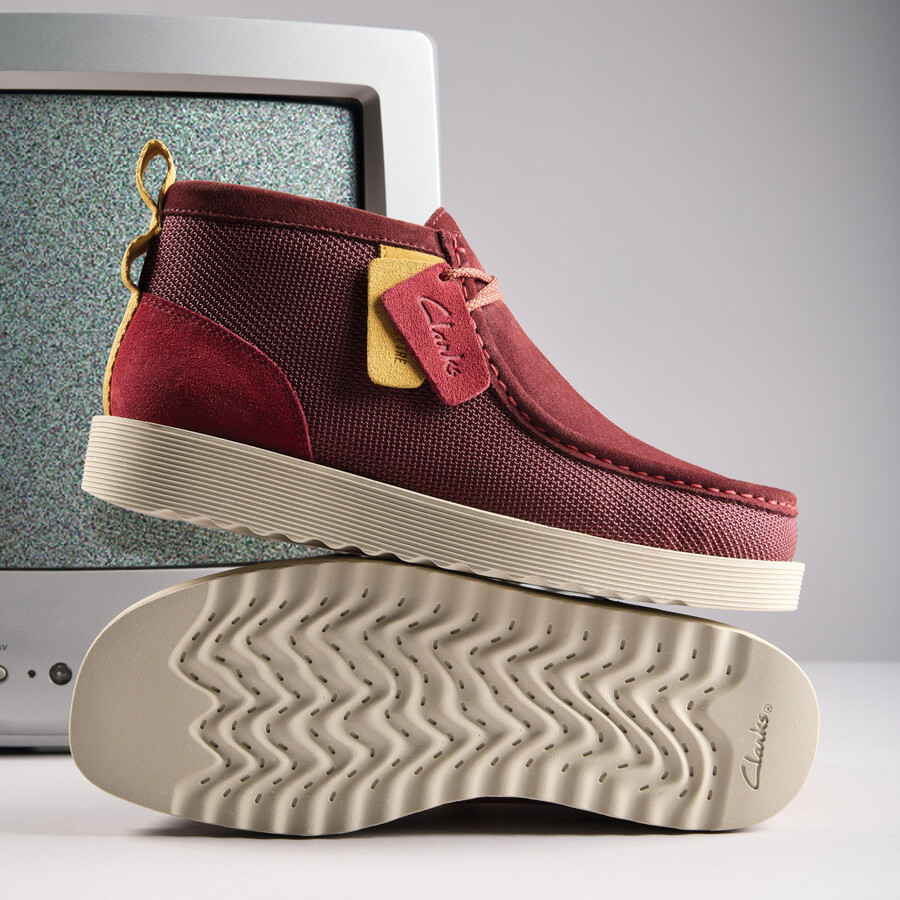 wallabee ftr2 laars - bordeauxrode combinatie