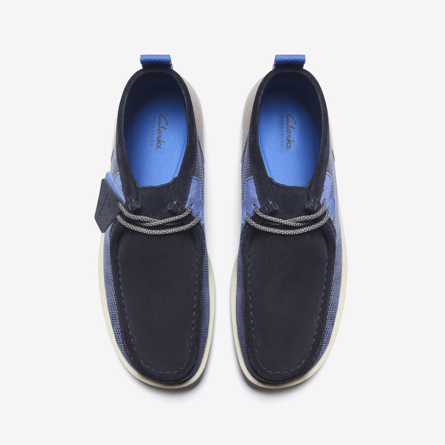 wallabee ftr2 laars - marineblauwe combinatie