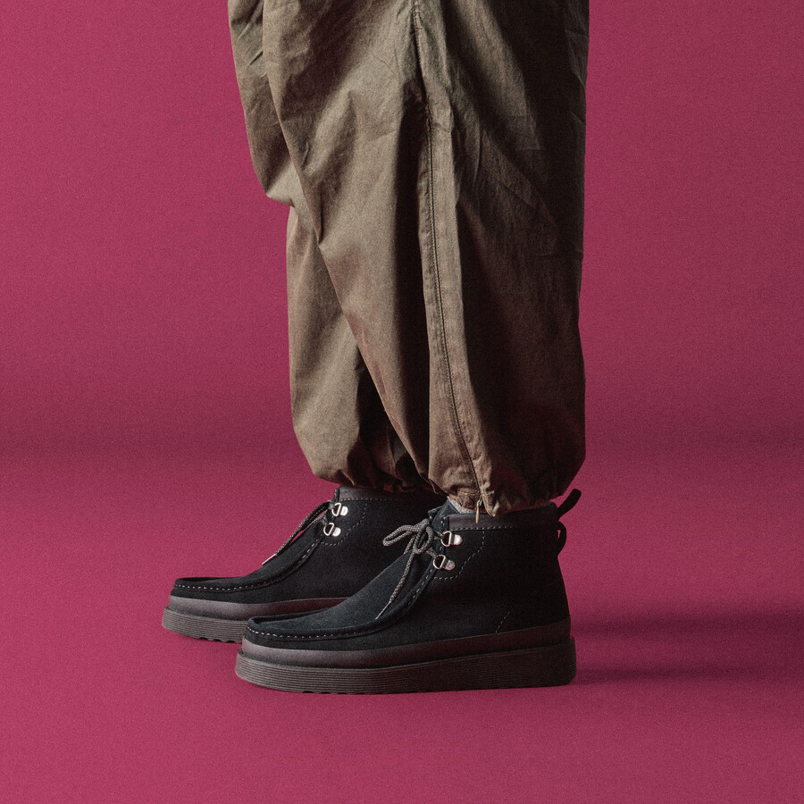 wallabee ftr2 hi - zwart suède