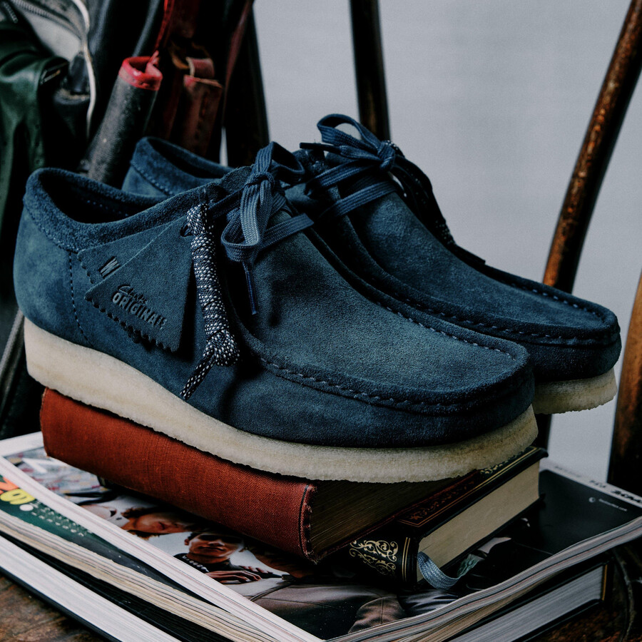 wallabee - middelblauw suède