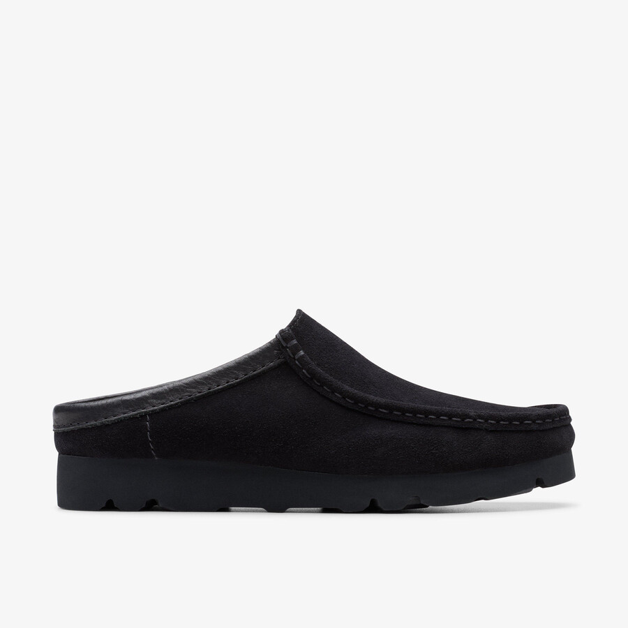 wallabee slip - zwart suède