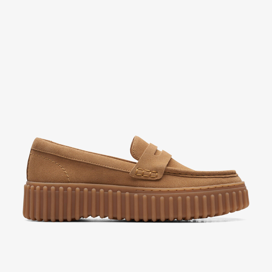 torhill penny loafer - lichtbruin suède