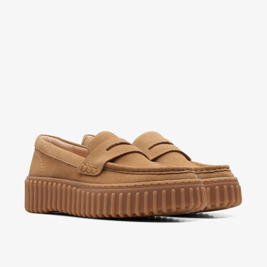torhill penny loafer - lichtbruin suède