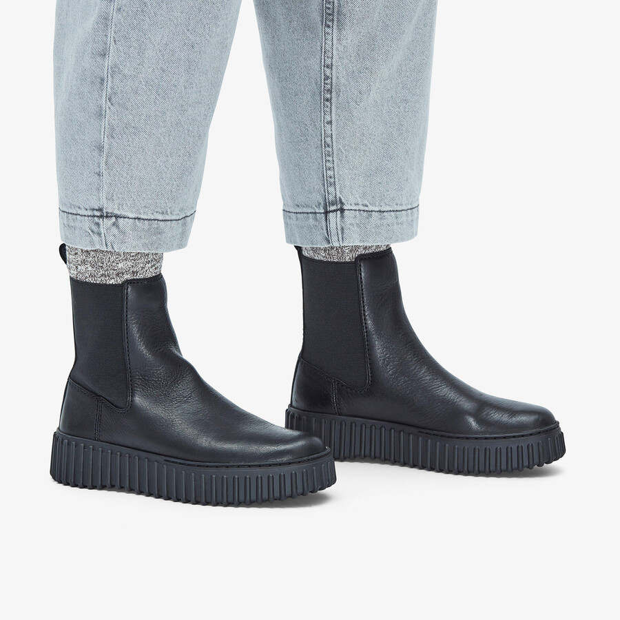 torhill maple enkelboot - zwart leer