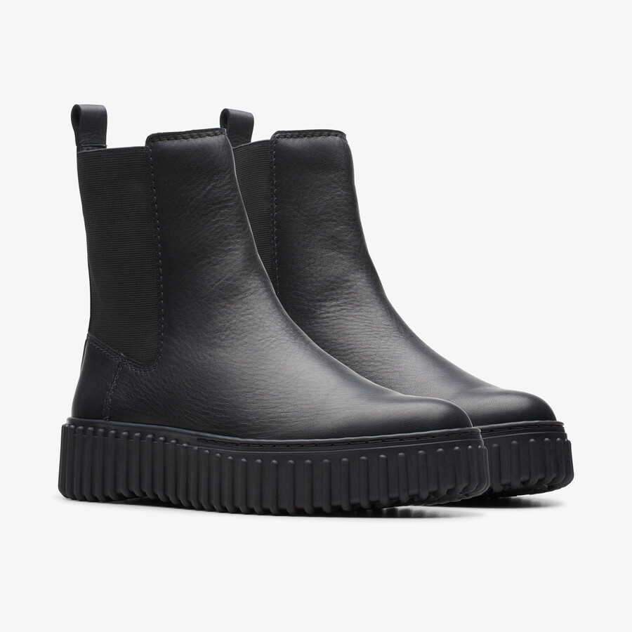 torhill maple enkelboot - zwart leer