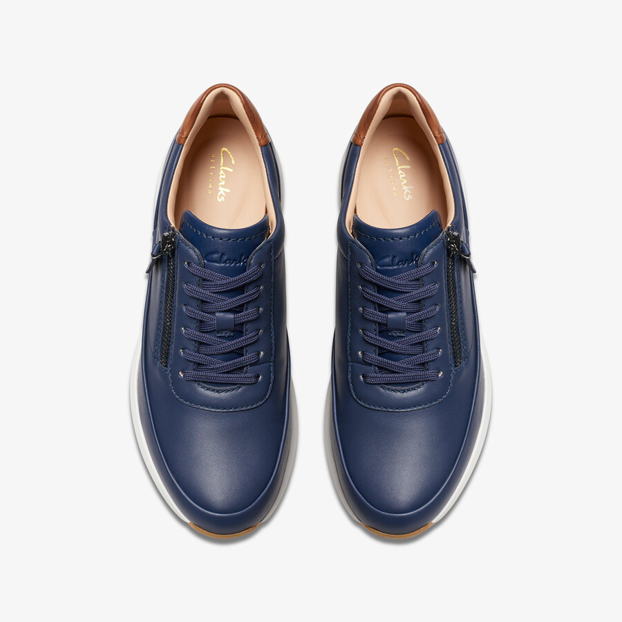 tivoli zip - marineblauw leer