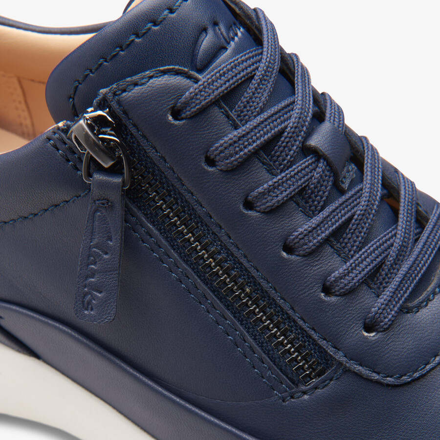 tivoli zip - marineblauw leer