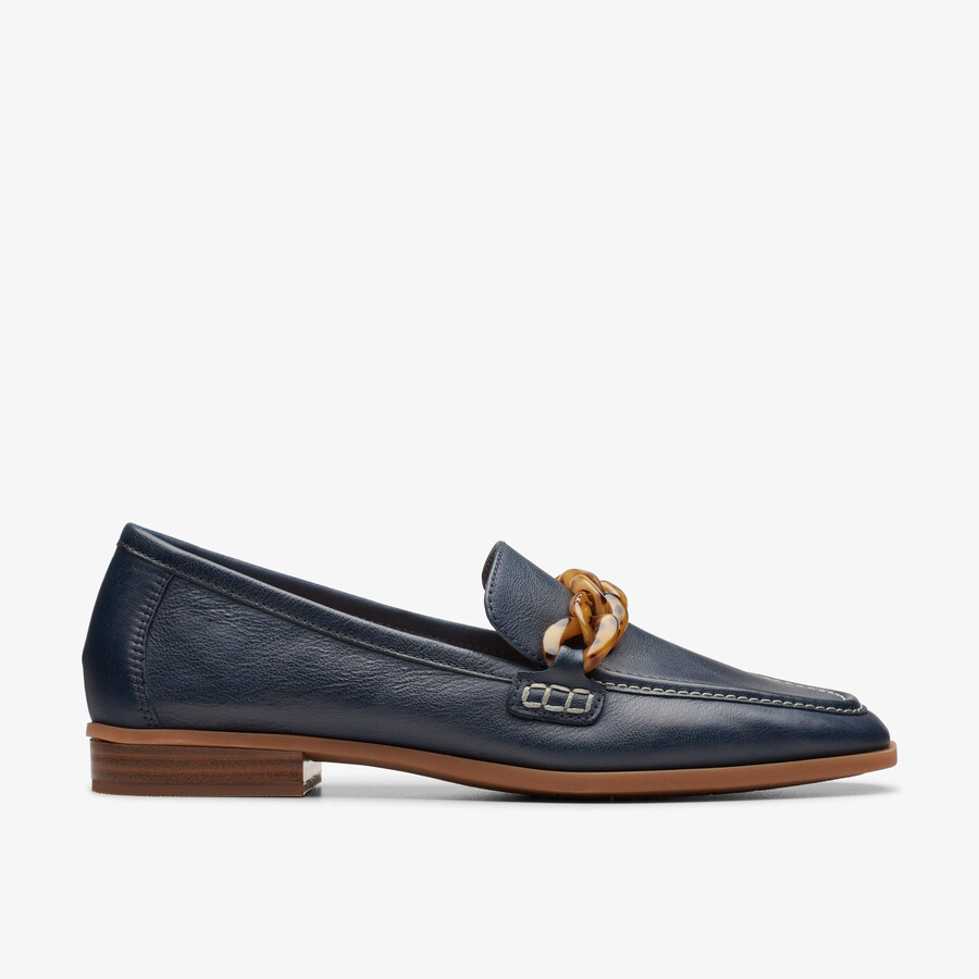sarafyna iris loafer - marineblauw leer