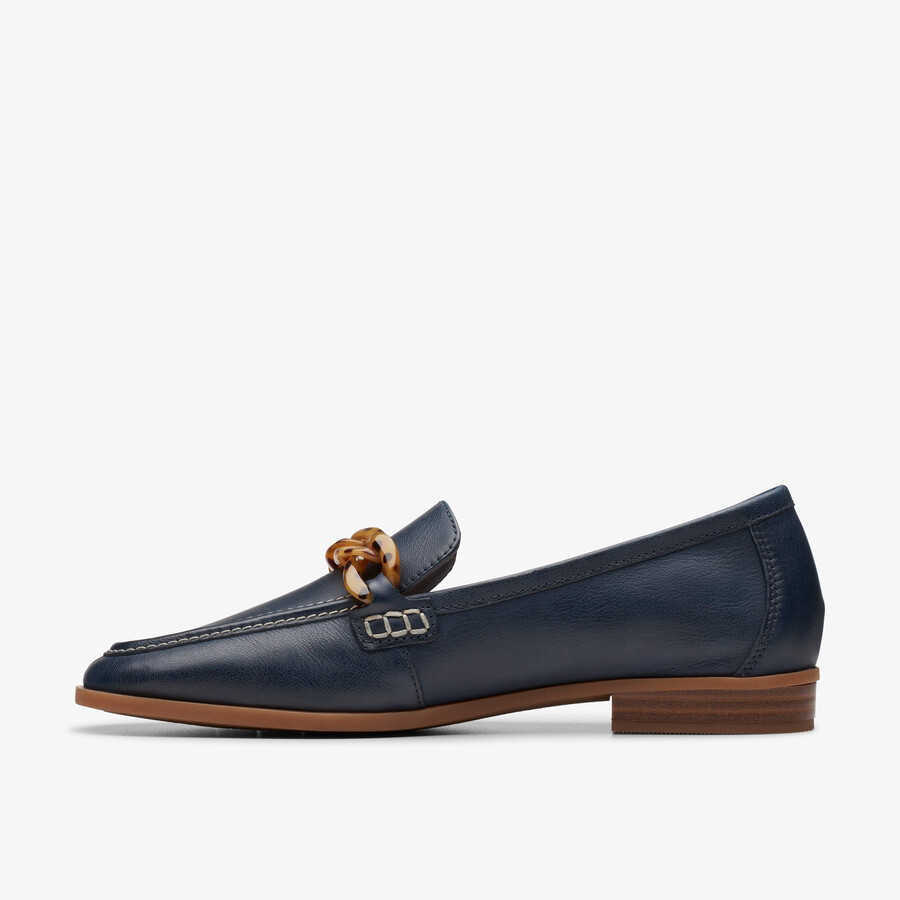 sarafyna iris loafer - marineblauw leer