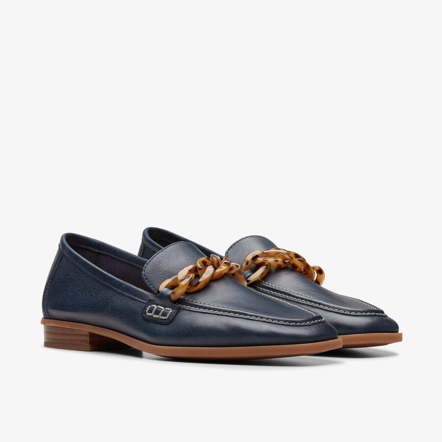 sarafyna iris loafer - marineblauw leer