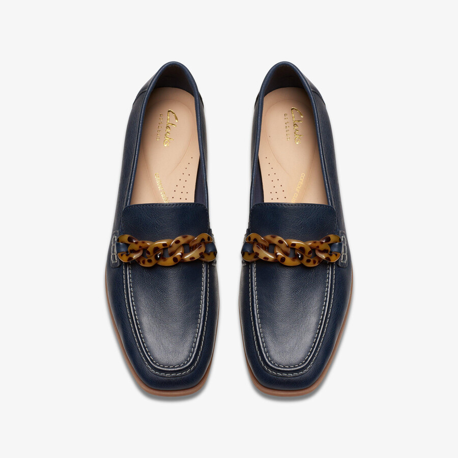 sarafyna iris loafer - marineblauw leer