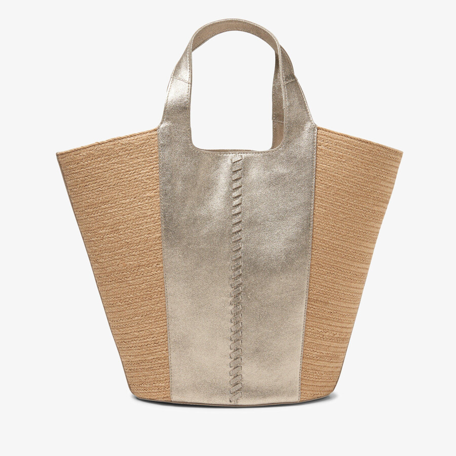summery large - champagnekleurig leer