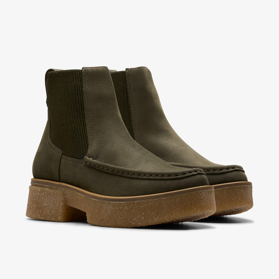 linoso top enkellaarsje - donkergroen nubuck