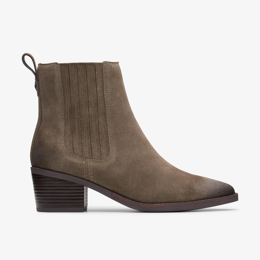 morzine top enkelboot - mole grey suede