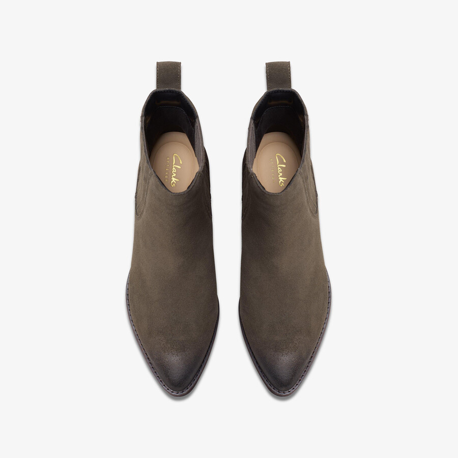 morzine top enkelboot - mole grey suede