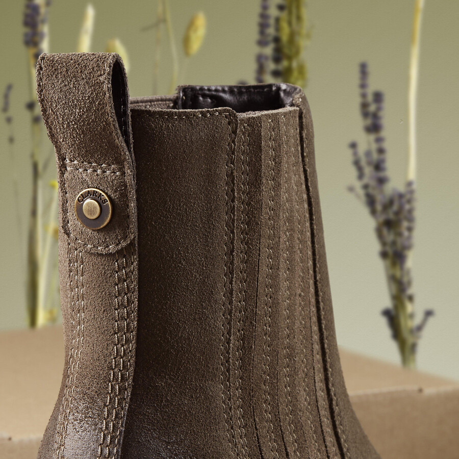 morzine top enkelboot - mole grey suede