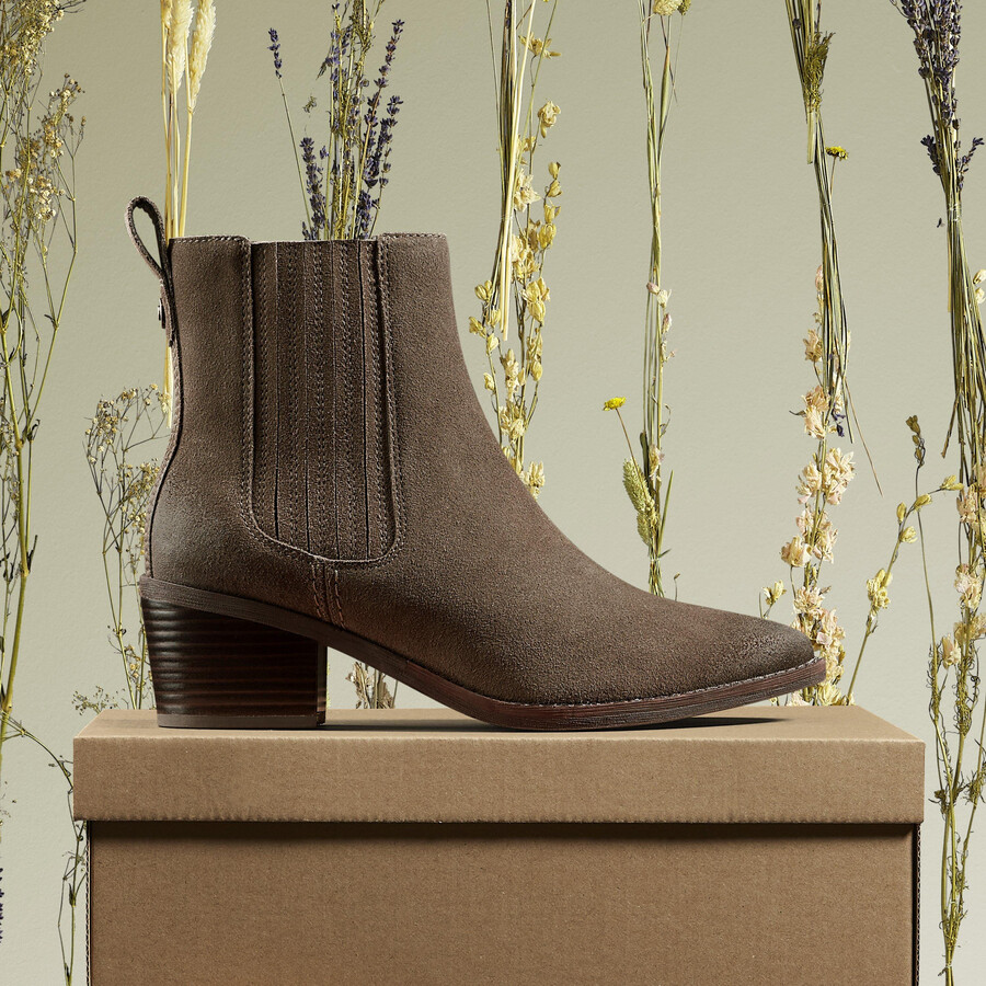 morzine top enkelboot - mole grey suede