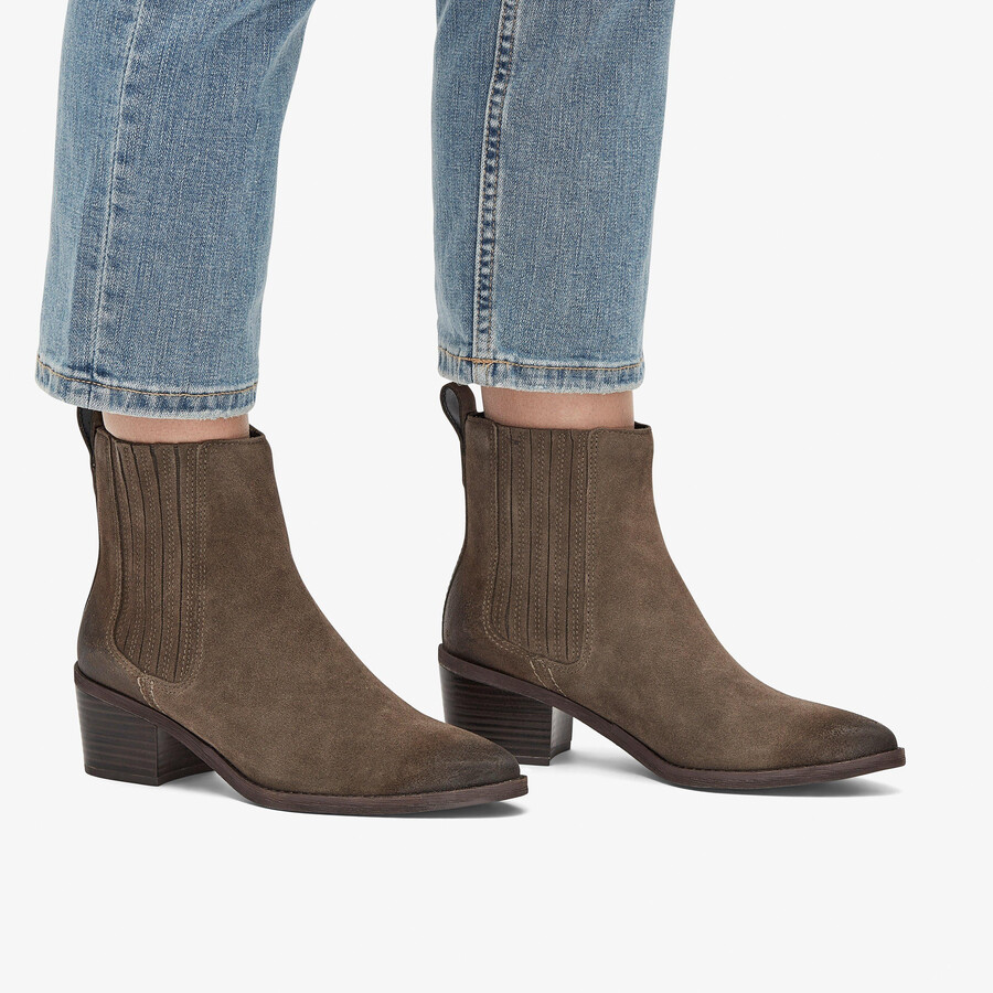 morzine top enkelboot - mole grey suede