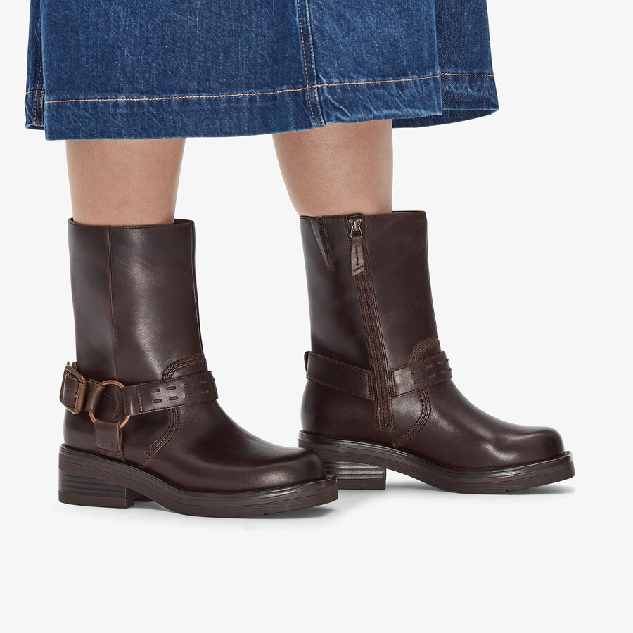 rebelle up - walnootkleurig leer