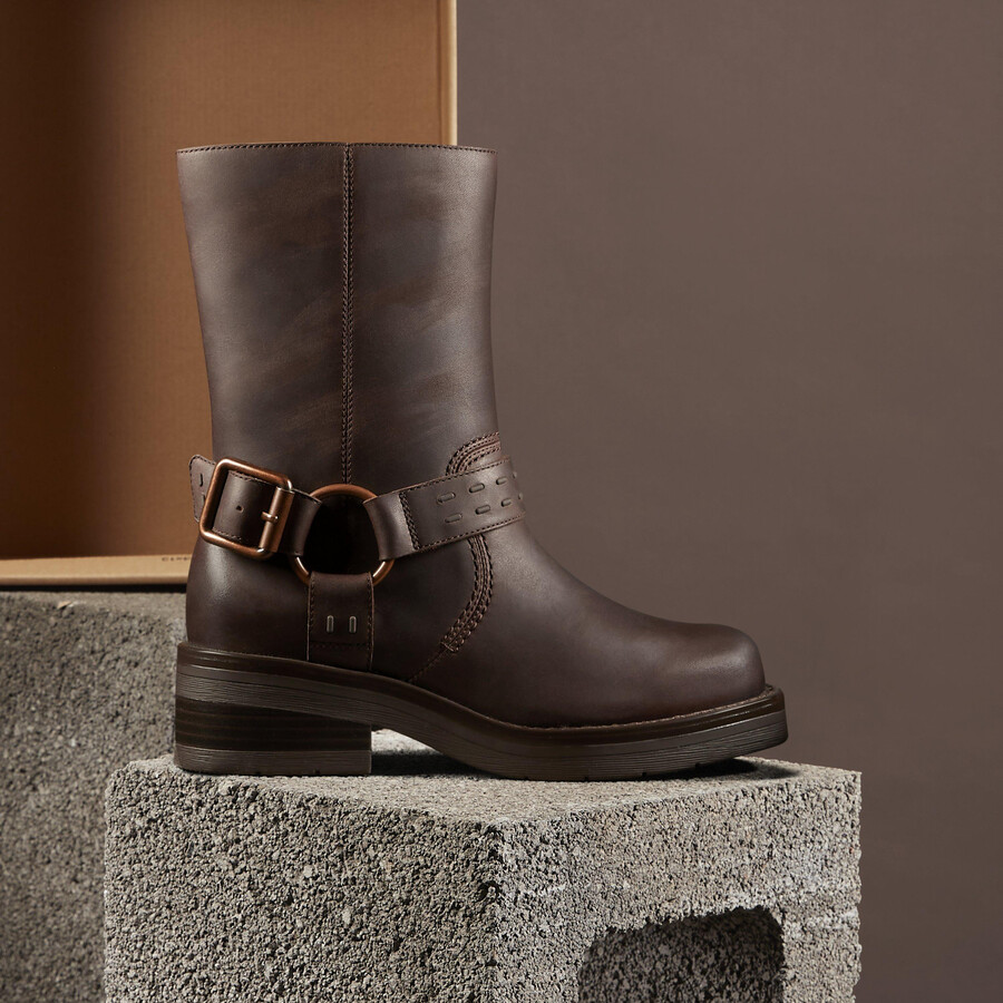 rebelle up - walnootkleurig leer