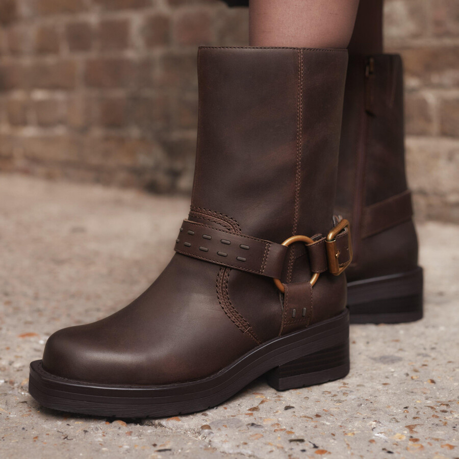 rebelle up - walnootkleurig leer