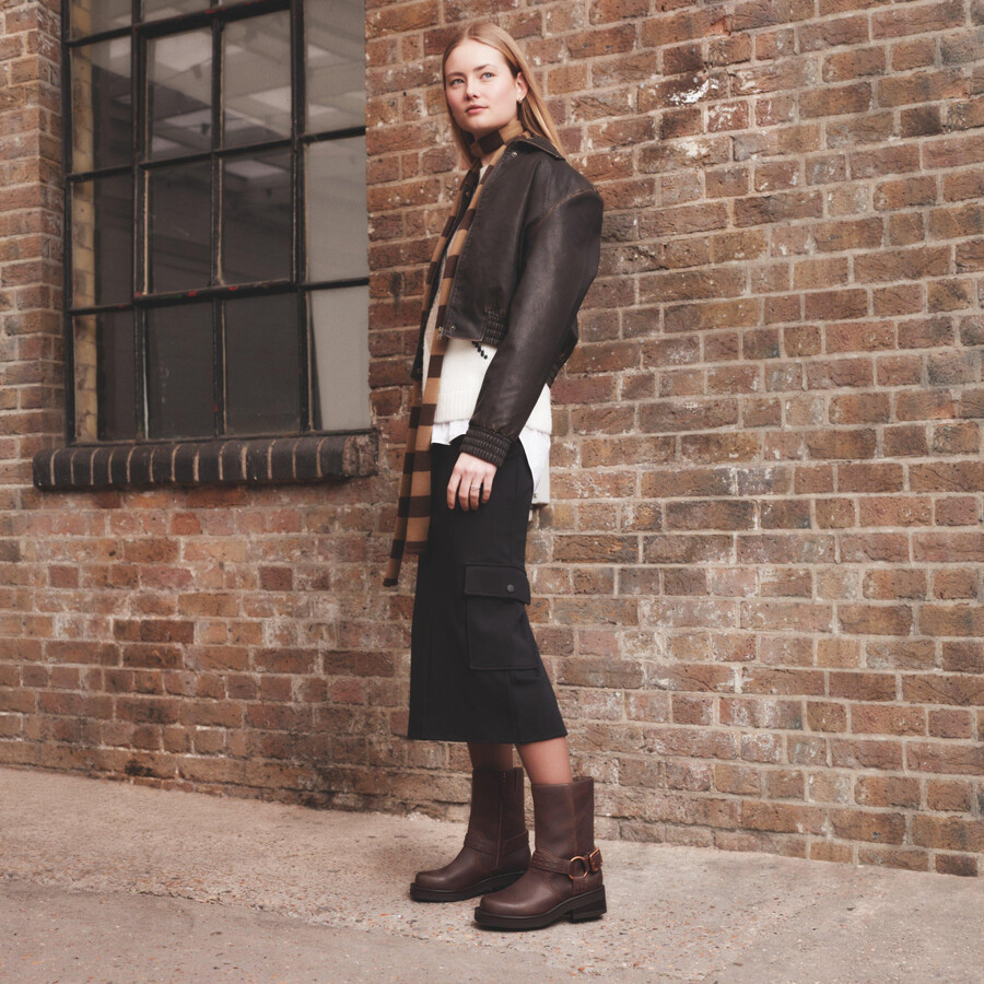 rebelle up - walnootkleurig leer