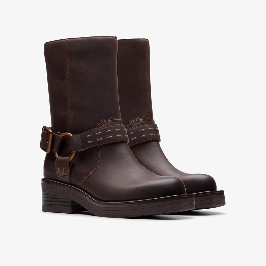 rebelle up - walnootkleurig leer