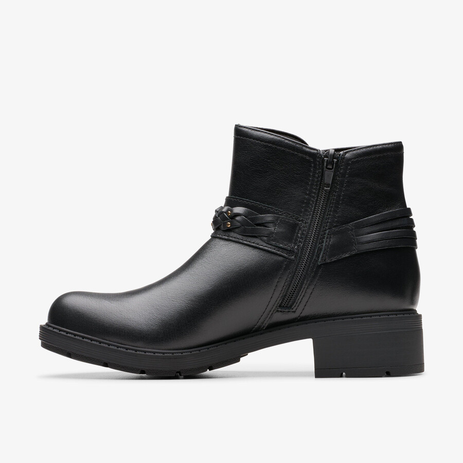 hearth kaylie enkellaarsjes - zwart leer