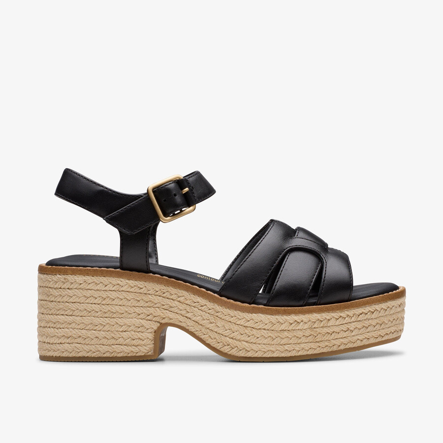 coledale strap - zwart leer