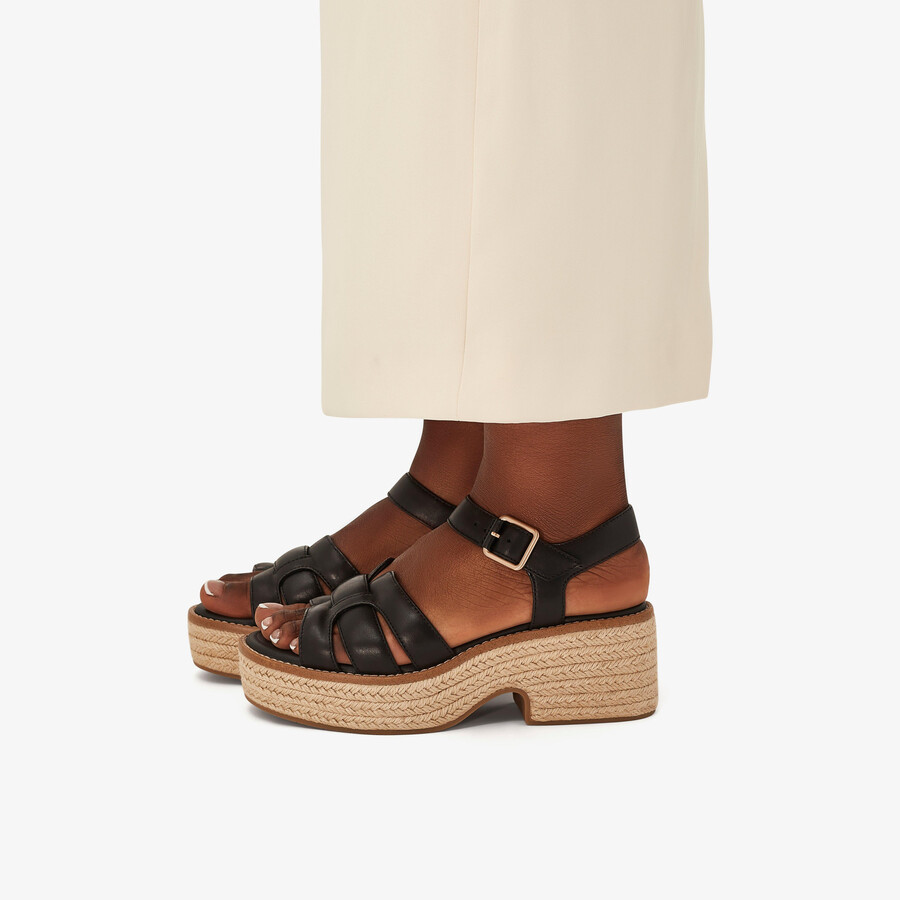 coledale strap - zwart leer