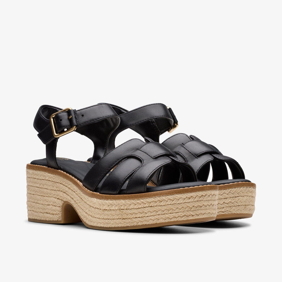 coledale strap - zwart leer