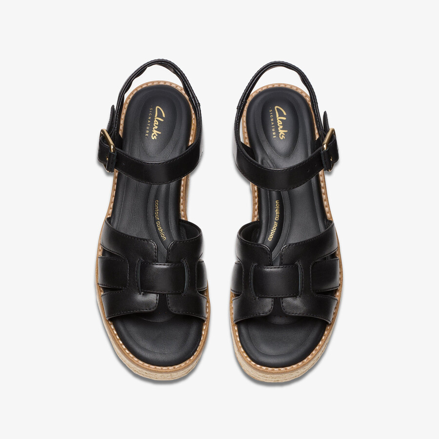 coledale strap - zwart leer