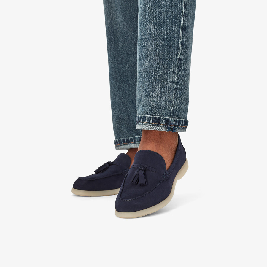 narini edge - marineblauw suède