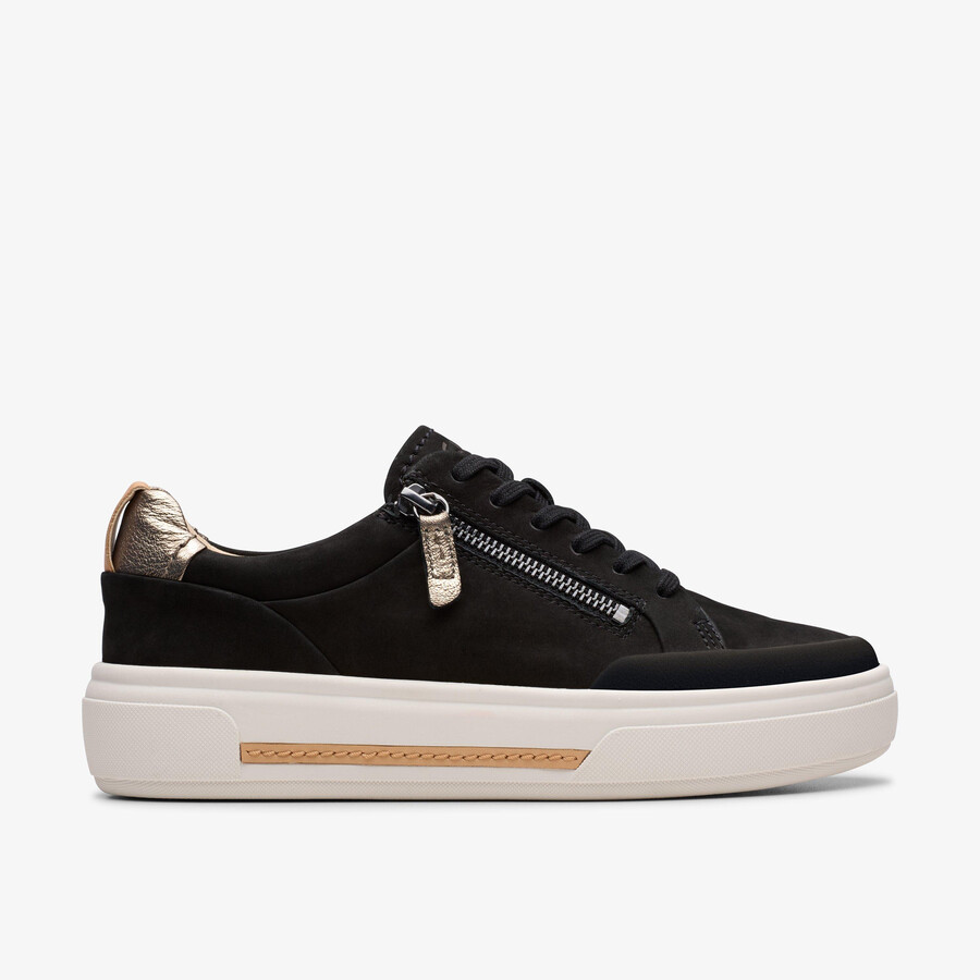 hollyhock zip - zwart nubuck