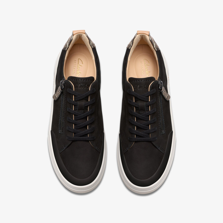 hollyhock zip - zwart nubuck