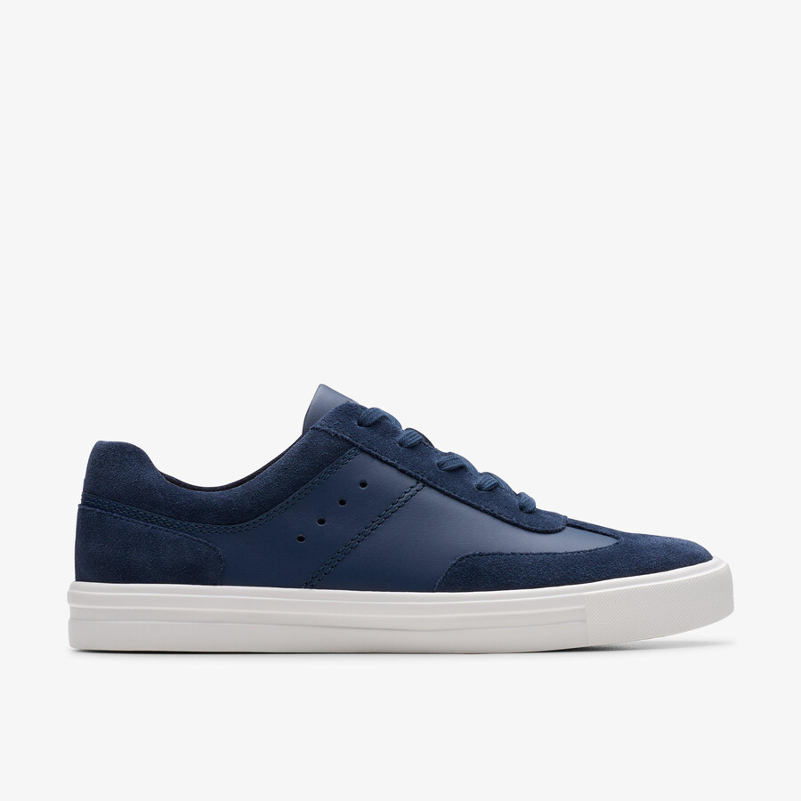 makea court - marineblauw leer