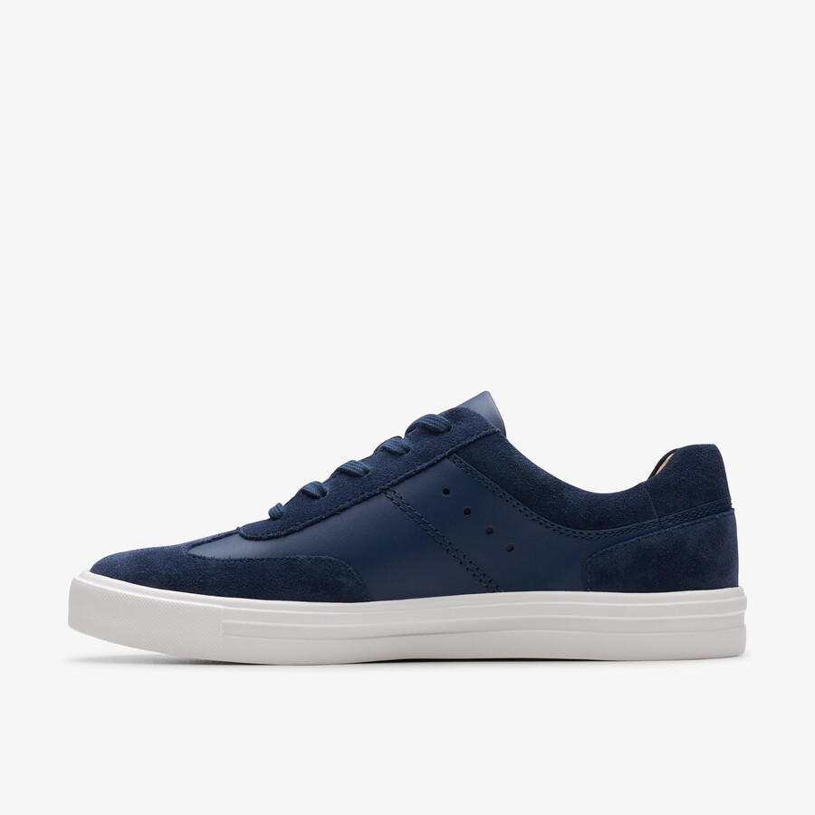 makea court - marineblauw leer